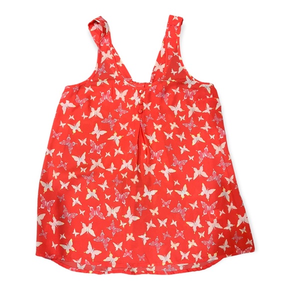 Candies Womens coral butterfly patterned bow back tank - Picture 1 of 4